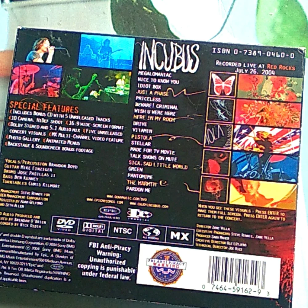 Incubus - Alive At Red Rocks (CD + DVD 2 Disc, 2004) Live Concert TESTED WORKS - Picture 3 of 4